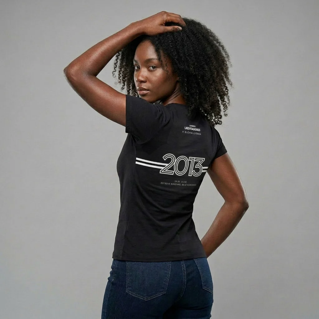 Camiseta Baby Look Preta Campeão