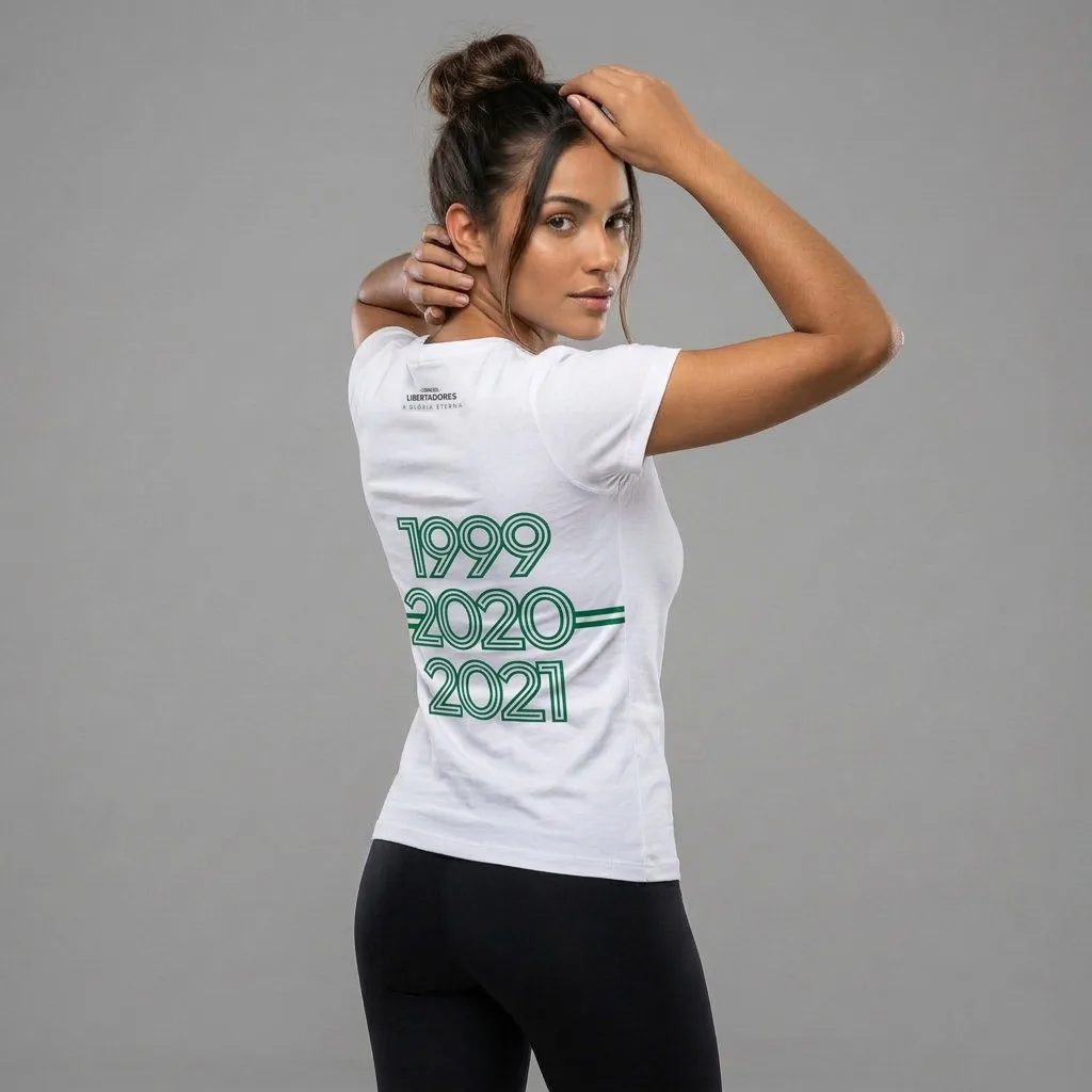 Camiseta Baby Look Branca Tricampeão