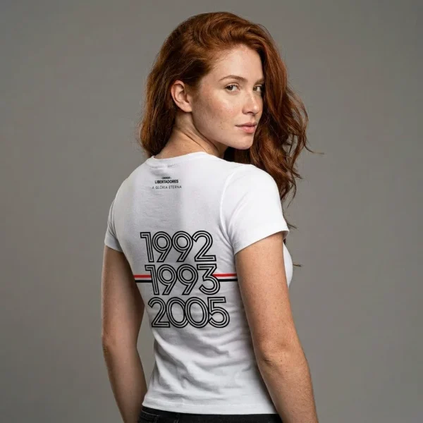 Camiseta Baby Look Branca Tricampeão