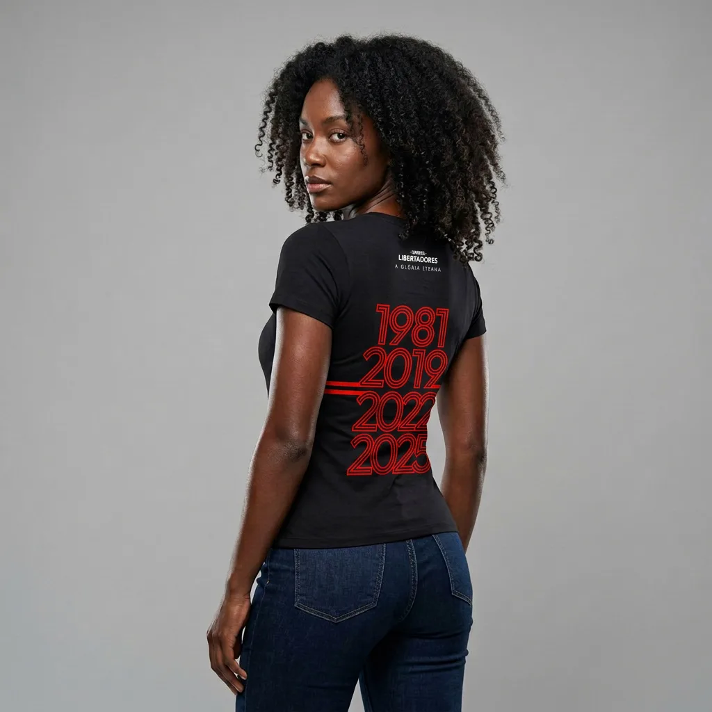 Camiseta Baby Look Preta Tetracampeão