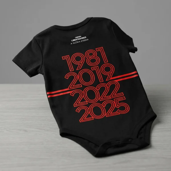 Body bebê Preto Tetracampeão