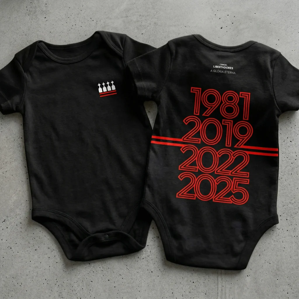 Body bebê Preto Tetracampeão