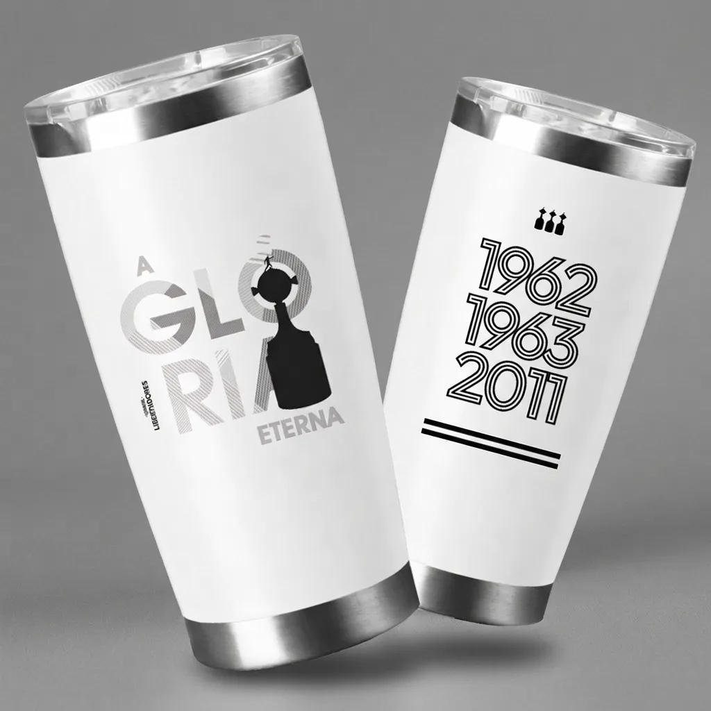 Copo Térmico Branco Tricampeão