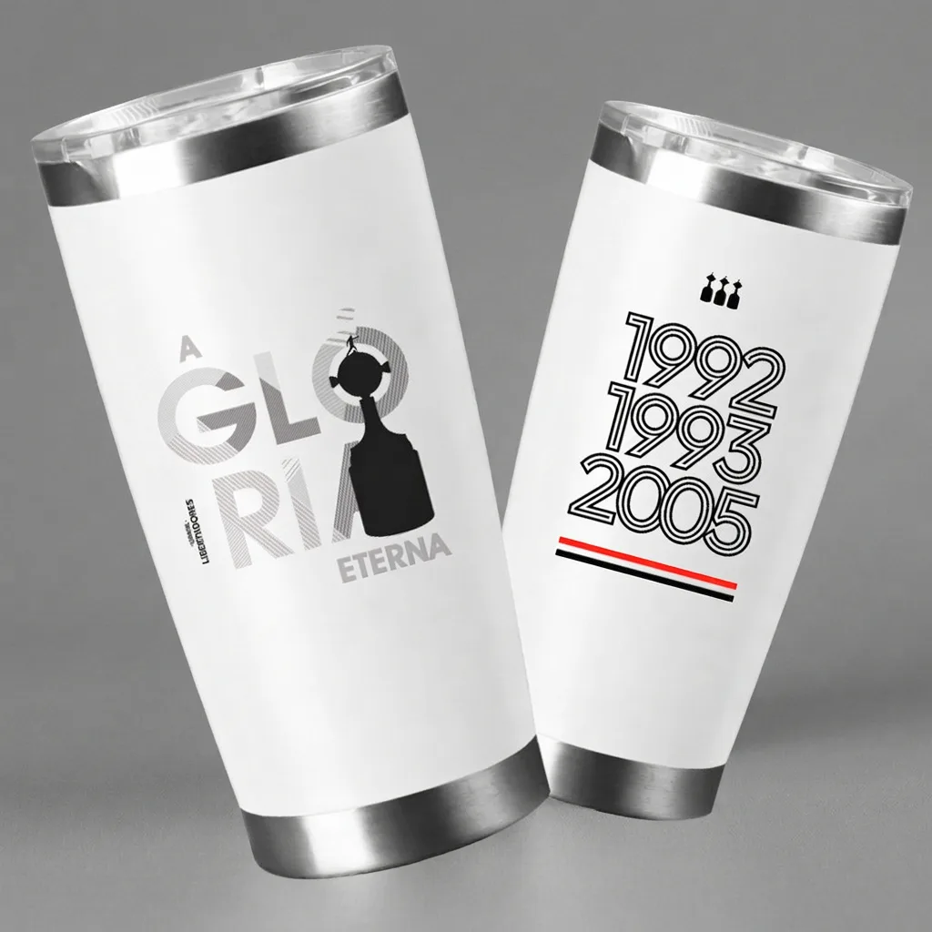 Copo Térmico Branco Tricampeão