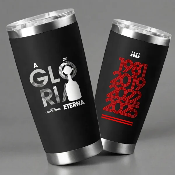 Copo Térmico Preto Tetracampeão